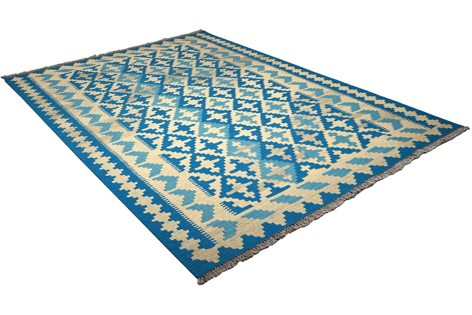 Kelim Gashgai — Handmade, 174x236 cm, Blue, 100% Virgin Wool | View 4