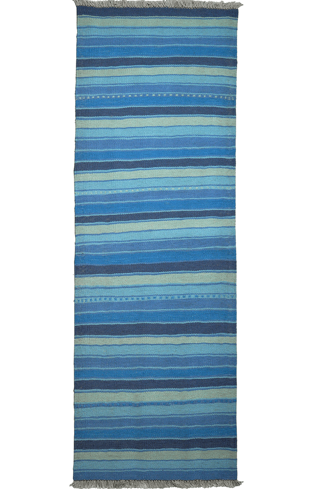 Kelim Gashgai — Handmade, 66x199 cm, Blue, 100% Virgin Wool | Main view