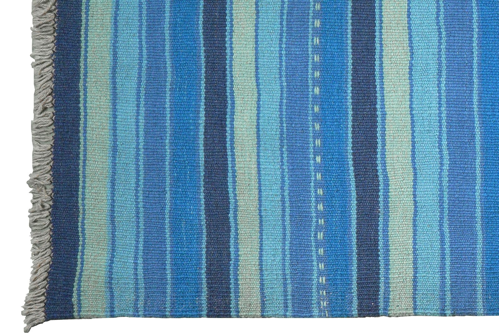 Kelim Gashgai — Handmade, 66x199 cm, Blue, 100% Virgin Wool | View 3