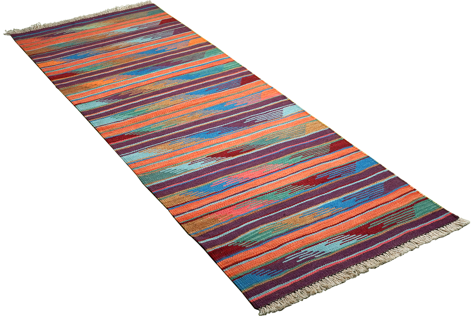 Kelim Gashgai — Handmade, 64x190 cm, Multicolor, 100% Virgin Wool | View 4