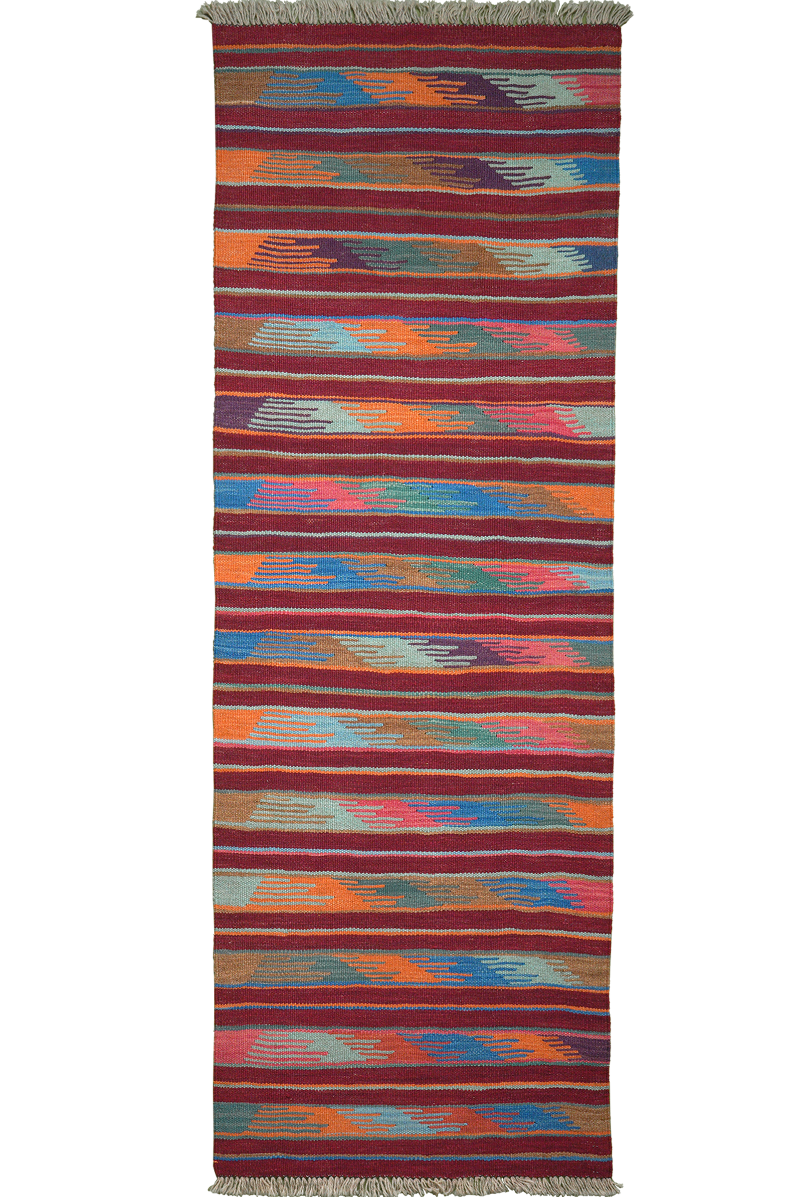 Kelim Gashgai — Handgefertigt, 197x68 cm, Bunt, 100% Virgin Wool | Main view