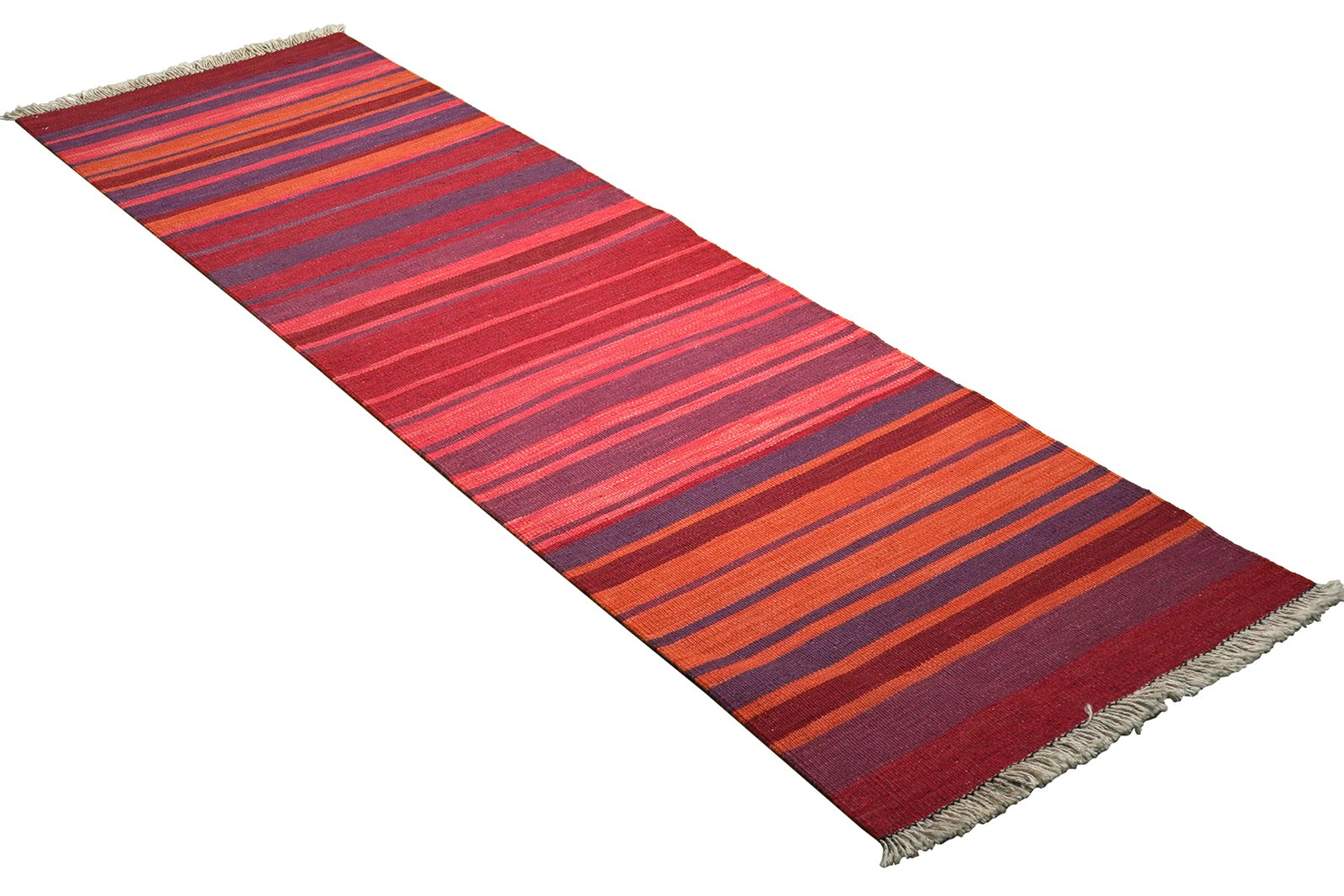 Kelim Gashgai — Handmade, 61x202 cm, Red, 100% Virgin Wool | View 4