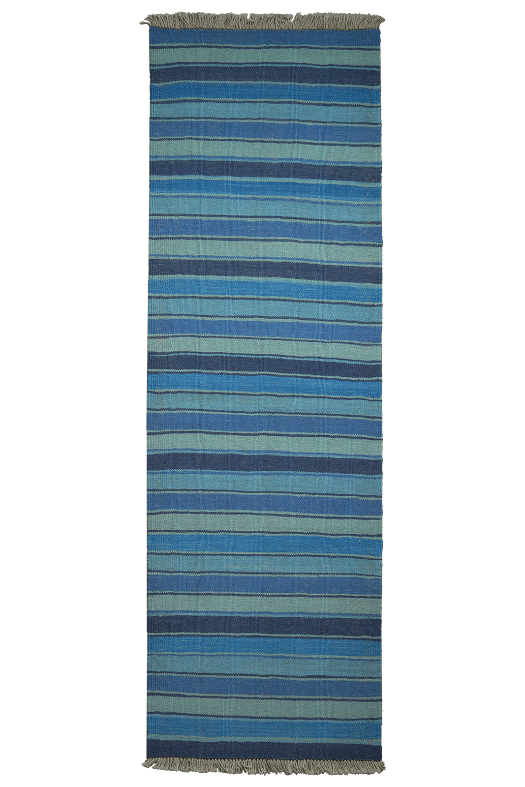 Kelim Gashgai — Handmade, 59x195 cm, Blue, 100% Virgin Wool | Main view