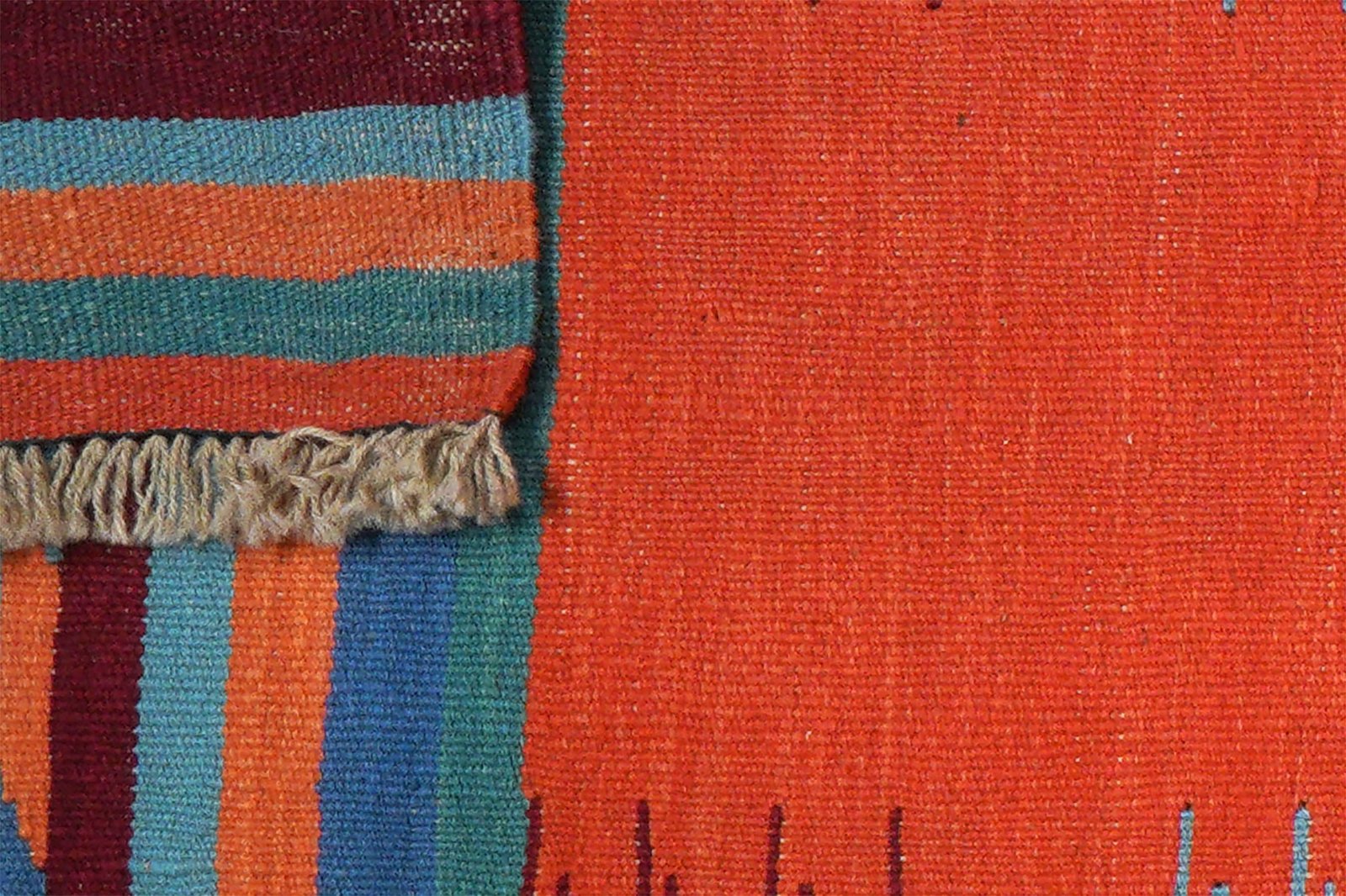 Kelim Gashgai — Handmade, 66x201 cm, Orange, 100% Virgin Wool | View 6