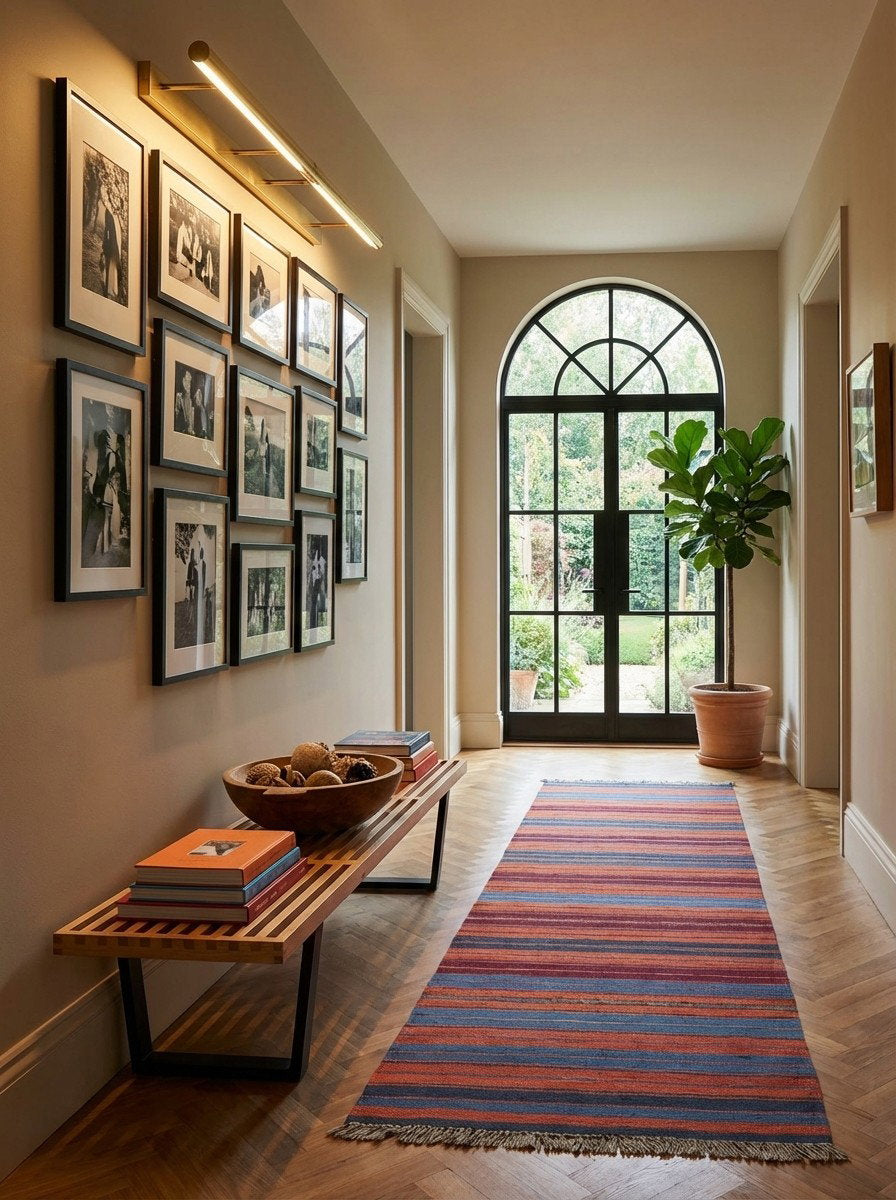 Kelim Gashgai — Handgefertigt, 196x60 cm, Bunt, 100% Virgin Wool | Detail view