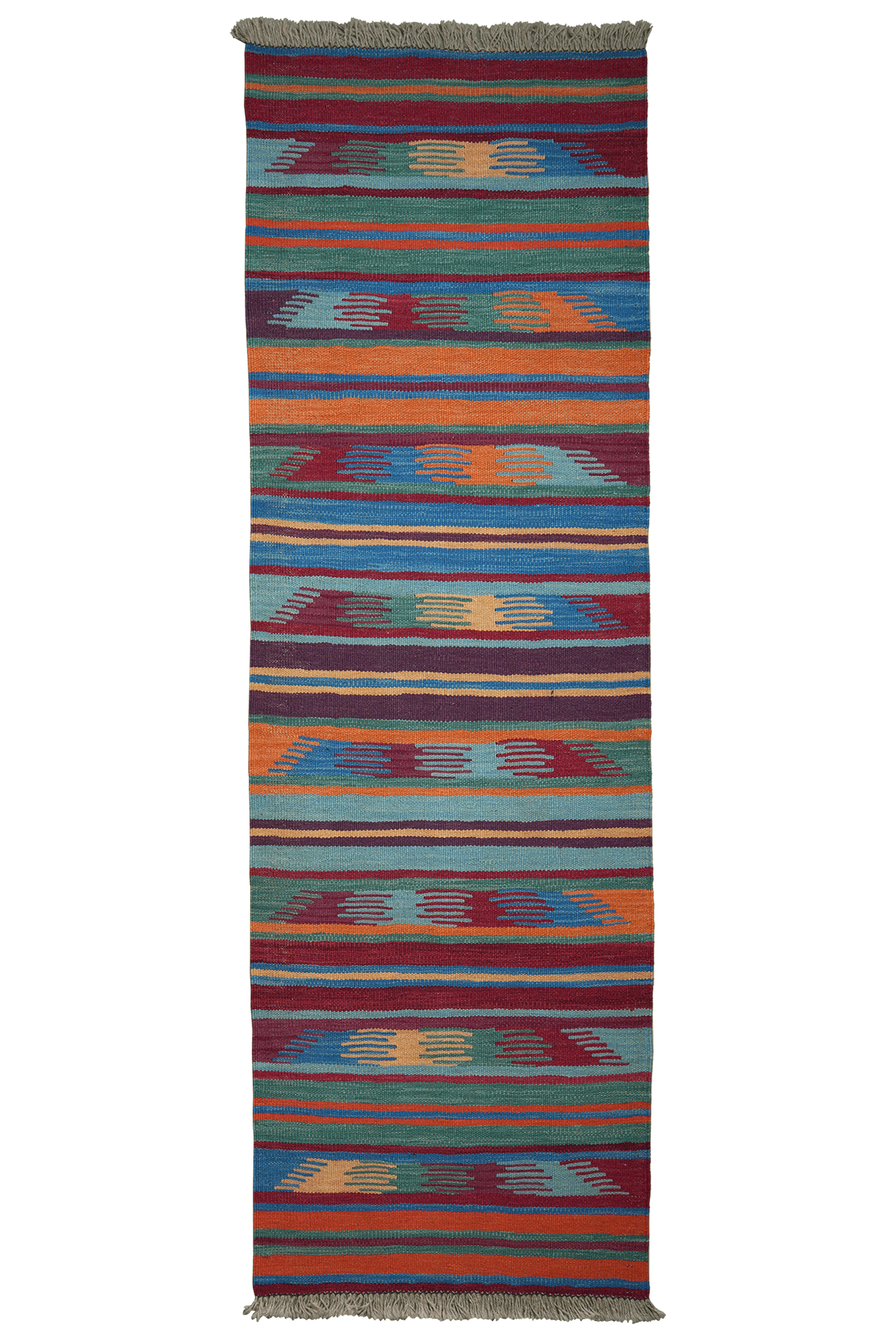 Kelim Gashgai — Handmade, 63x197 cm, Multicolor, 100% Virgin Wool | Main view