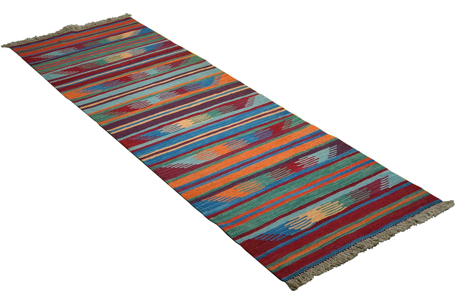 Kelim Gashgai — Handmade, 63x197 cm, Multicolor, 100% Virgin Wool | View 4