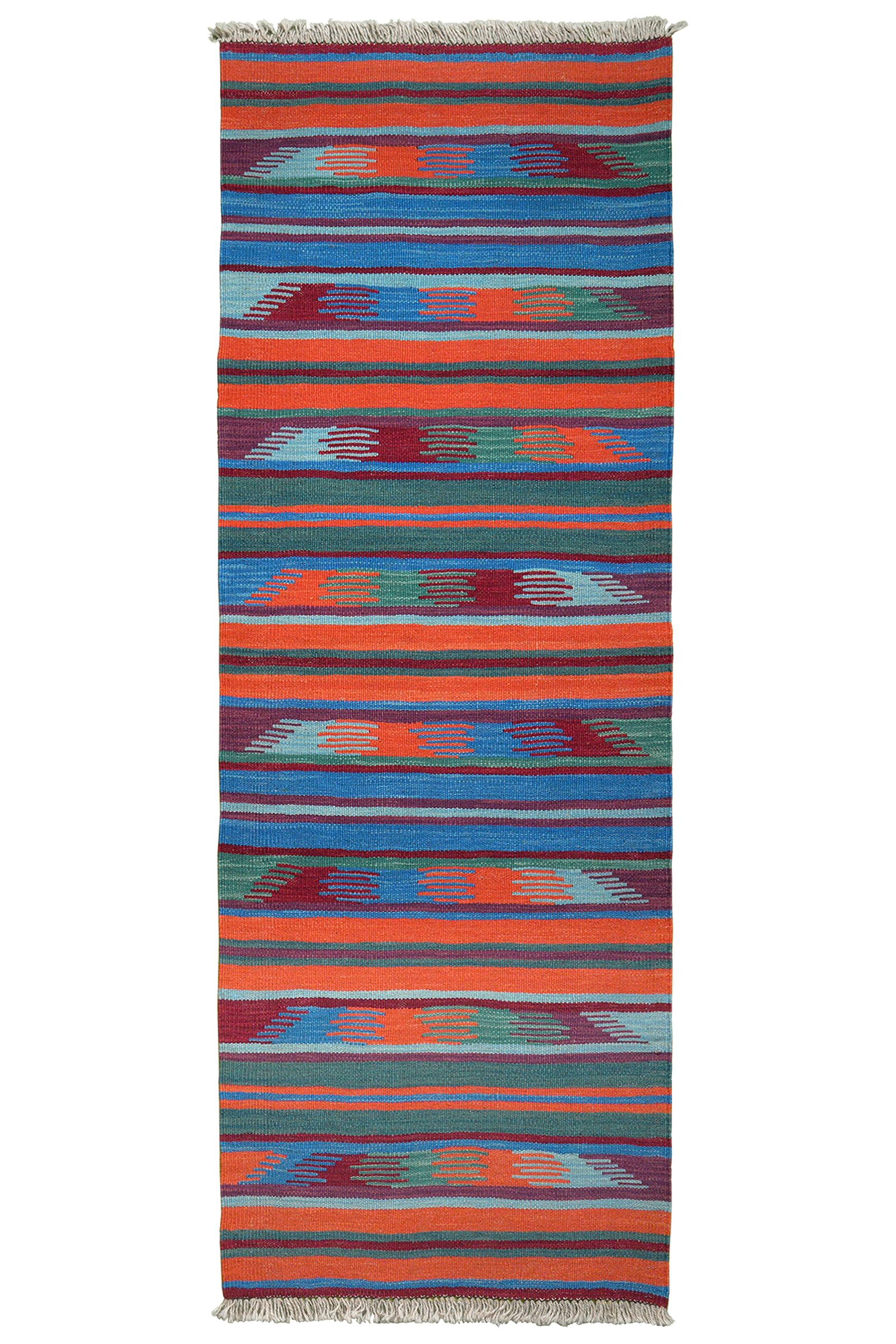 Kelim Gashgai — Handgefertigt, 193x64 cm, Bunt, 100% Virgin Wool | Main view