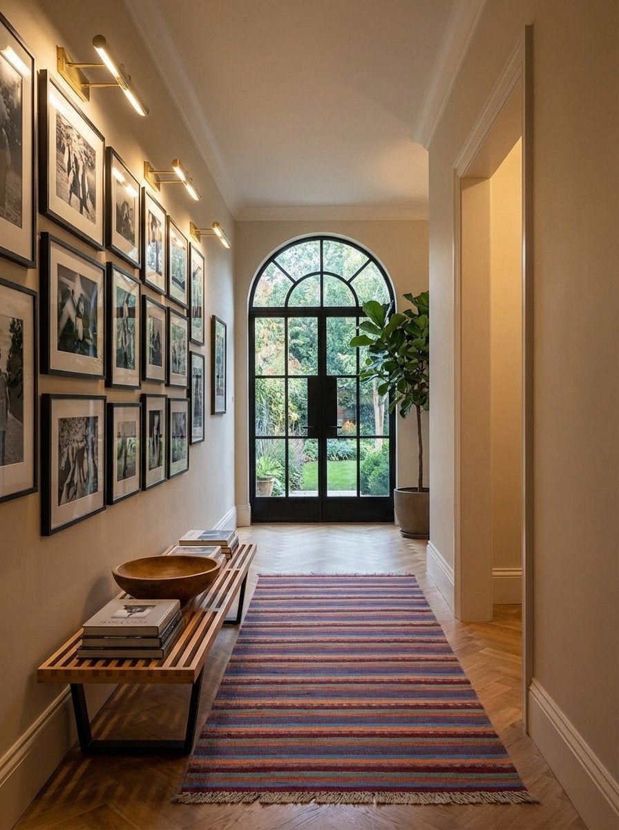 Kelim Gashgai — Handgefertigt, 195x60 cm, Bunt, 100% Virgin Wool | Detail view