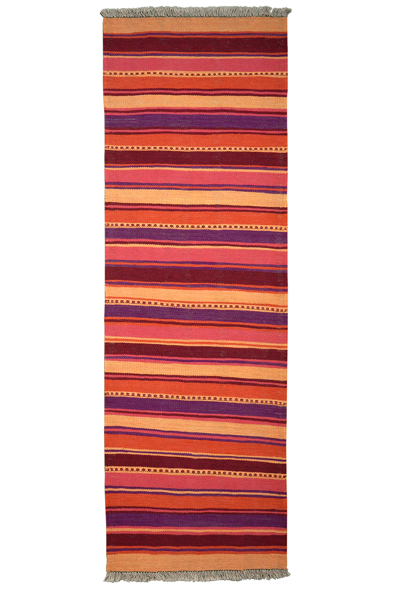 Kelim Gashgai — Handgefertigt, 197x63 cm, Bunt, 100% Virgin Wool | Main view