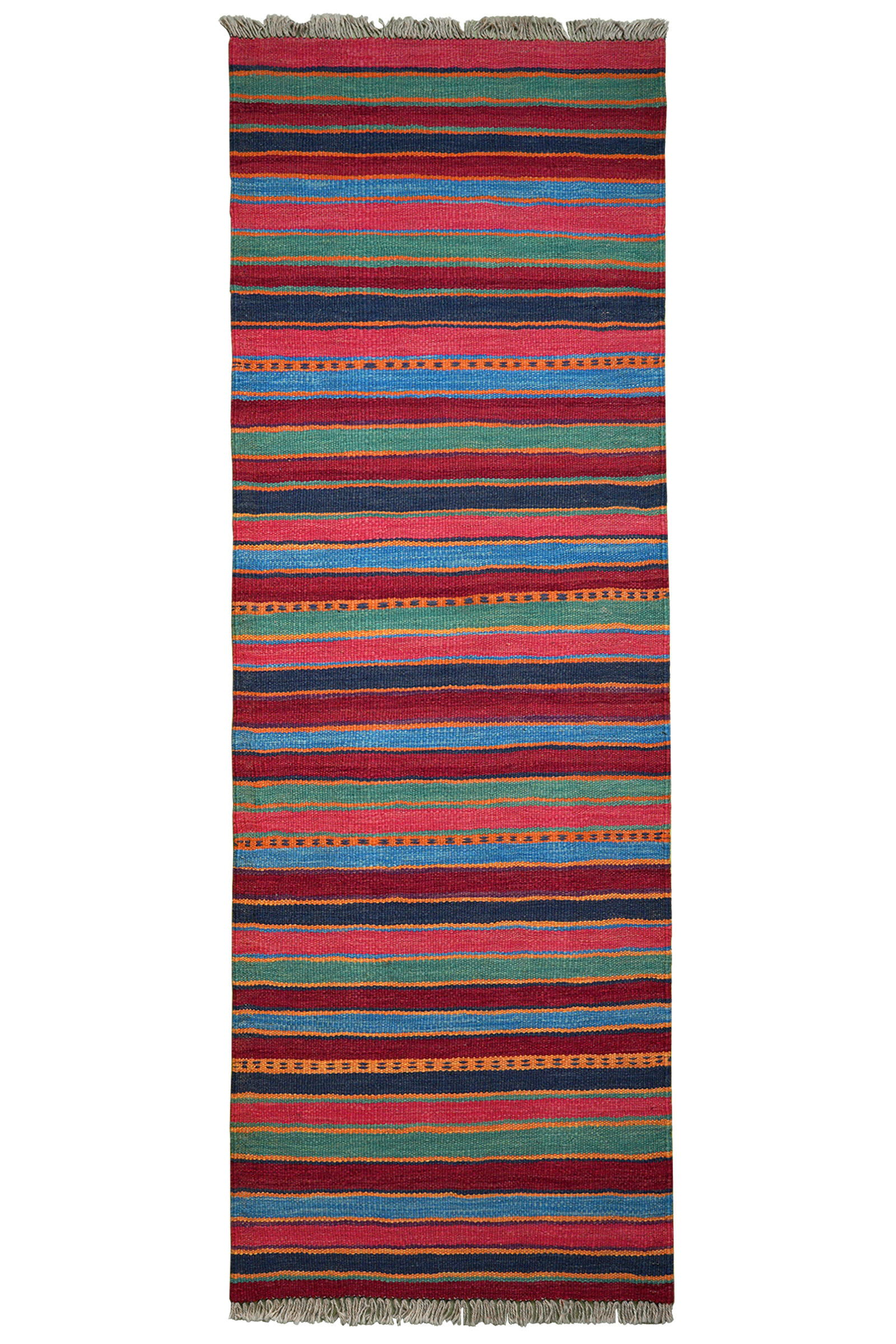 Kelim Gashgai — Handgefertigt, 197x65 cm, Bunt, 100% Virgin Wool | Main view