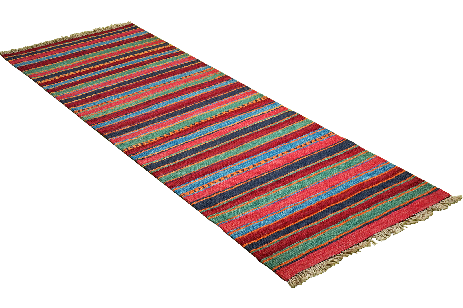 Kelim Gashgai — Handmade, 65x197 cm, Multicolor, 100% Virgin Wool | View 4