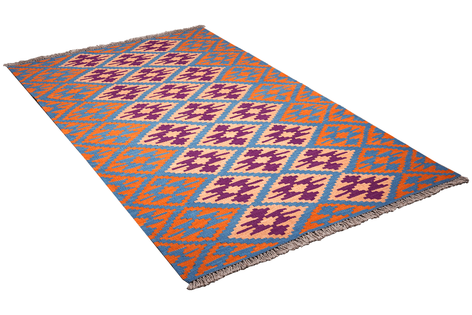 Kelim Gashgai — Handmade, 115x181 cm, Blue, 100% Virgin Wool | View 4
