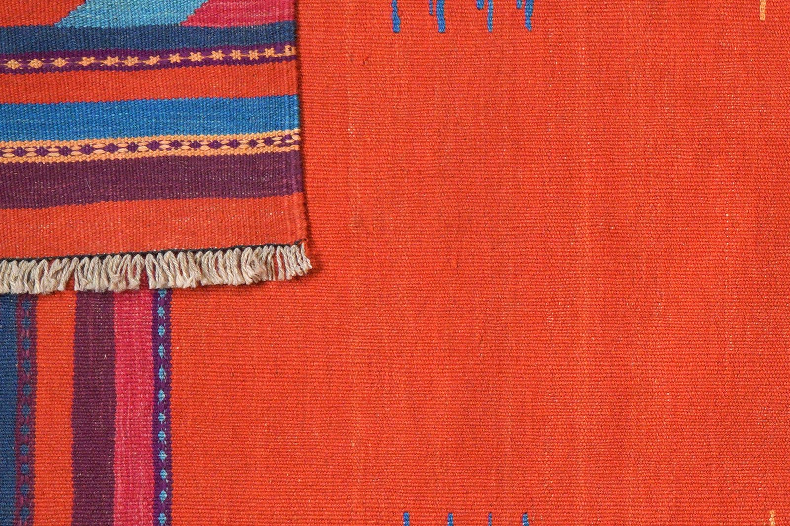 Kelim Gashgai — Handmade, 106x249 cm, Red, 100% Virgin Wool | View 6