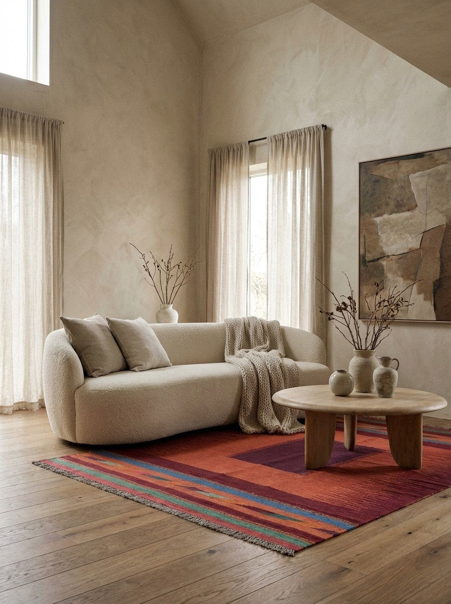 Kelim Gashgai — Handgefertigt, 180x130 cm, Bunt, 100% Virgin Wool | Detail view