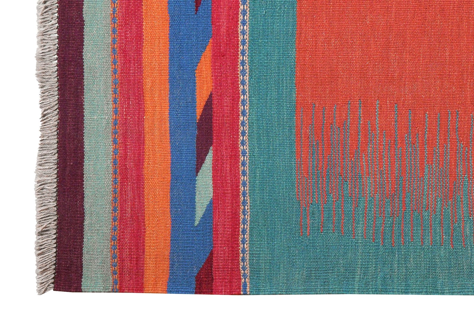 Kelim Gashgai — Handmade, 127x186 cm, Red, 100% Virgin Wool | View 3