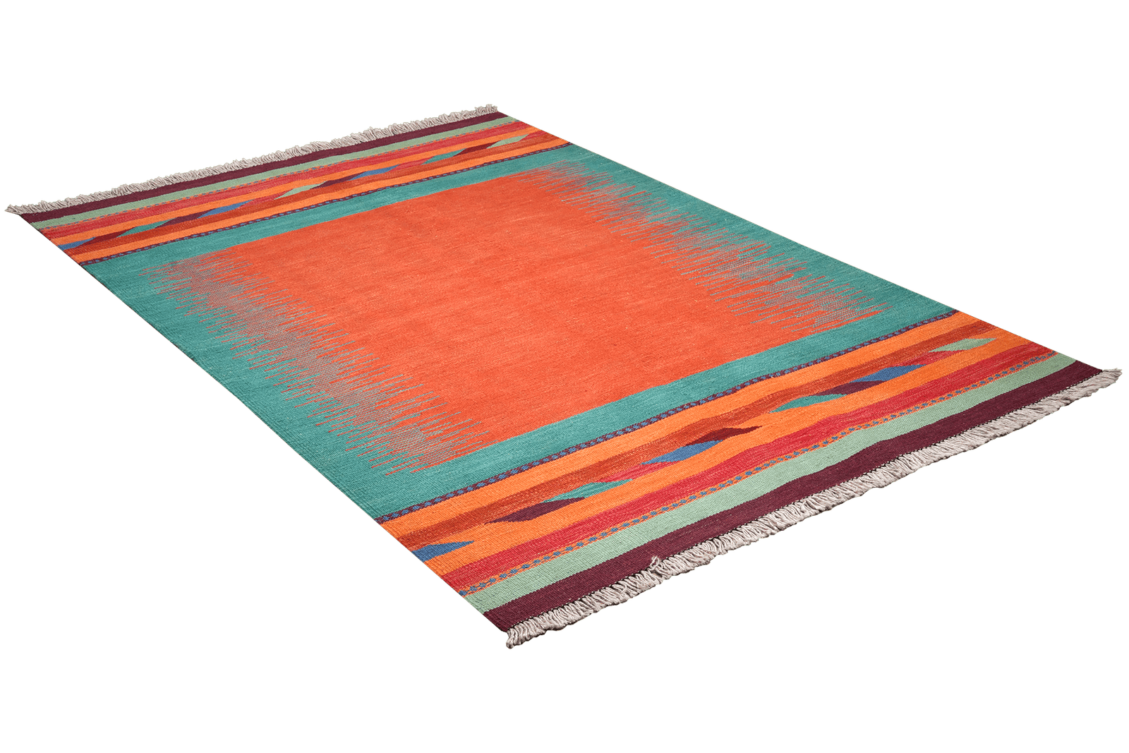 Kelim Gashgai — Handmade, 123x182 cm, Red, 100% Virgin Wool | View 4
