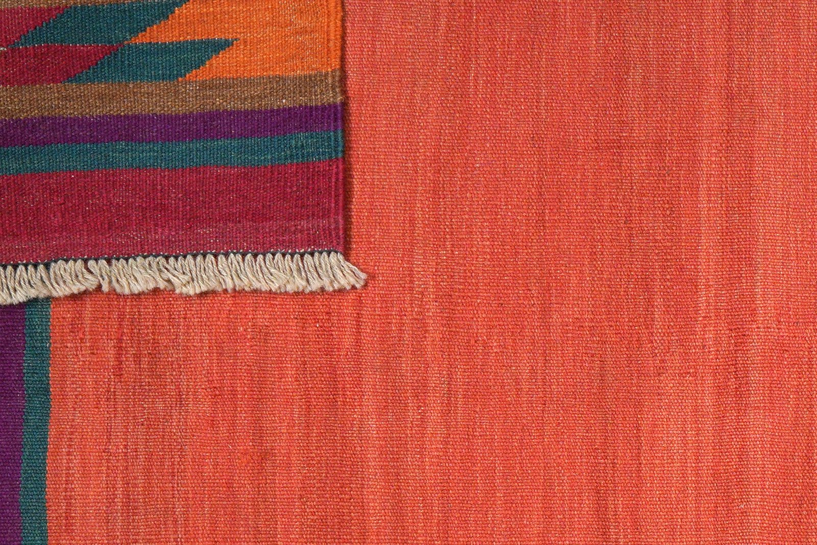 Kelim Gashgai — Handmade, 132x181 cm, Red, 100% Virgin Wool | View 6