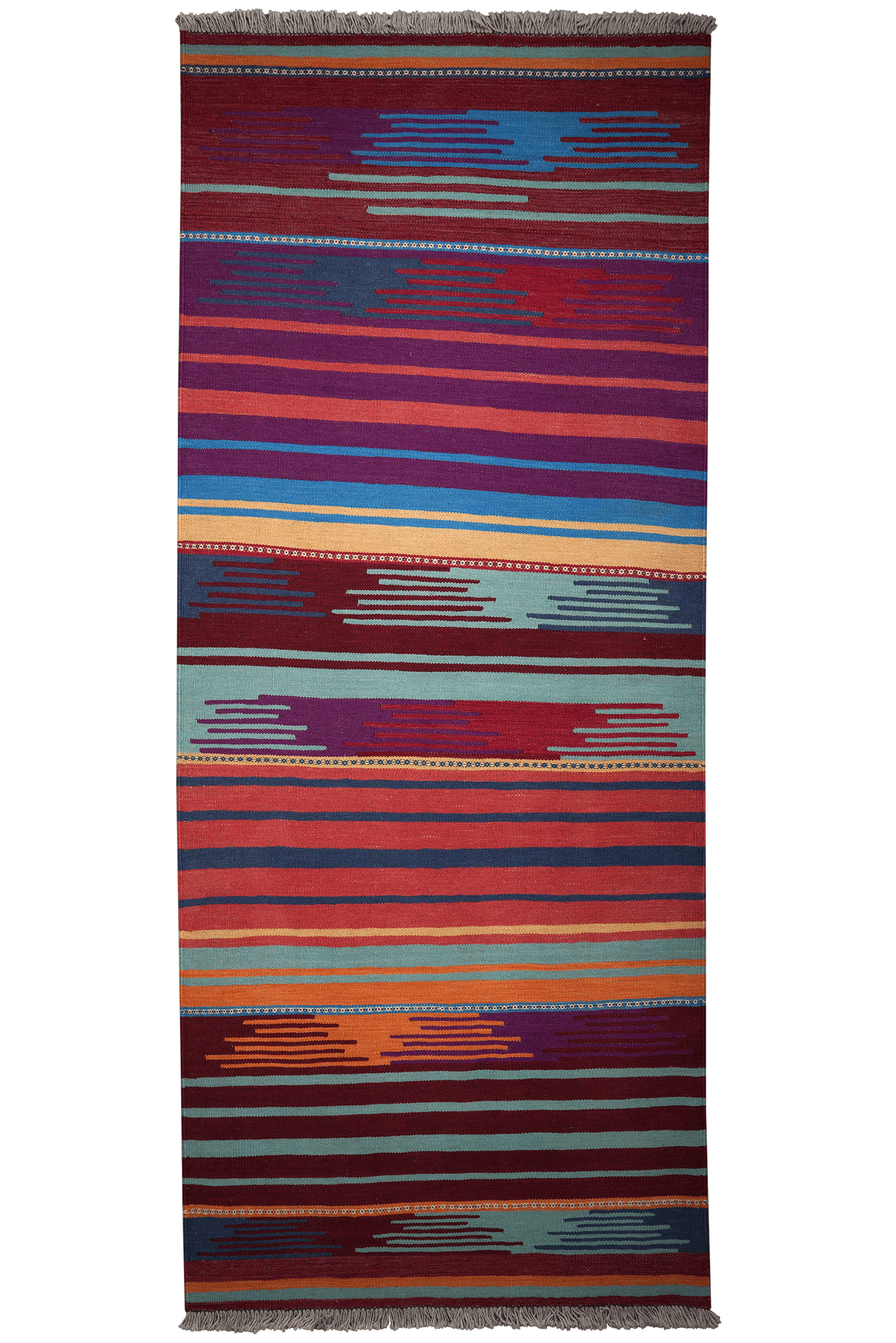 Kelim Gashgai — Handmade, 106x258 cm, Multicolor, 100% Virgin Wool | Main view
