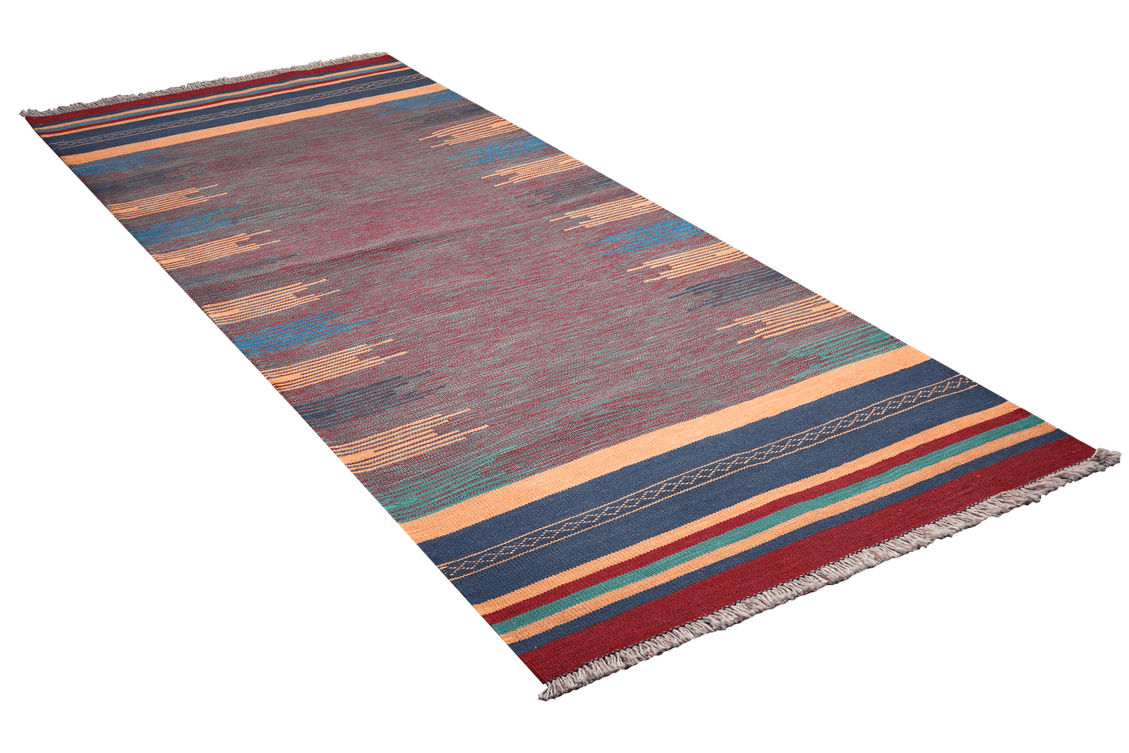 Kelim Gashgai — Handmade, 100x252 cm, Multicolor, 100% Virgin Wool | View 4
