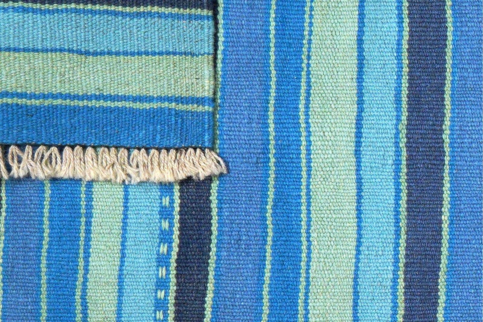 Kelim Gashgai — Handmade, 65x196 cm, Blue, 100% Virgin Wool | View 6