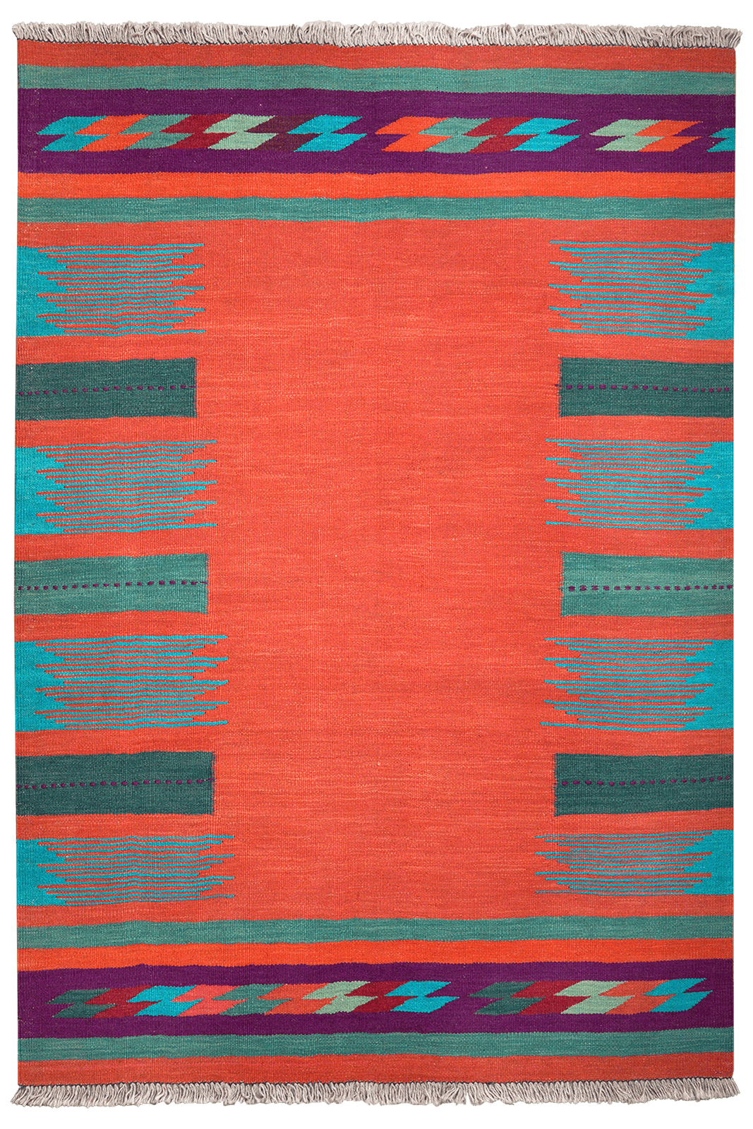 Kelim Gashgai — Handmade, 123x177 cm, Red, 100% Virgin Wool | Main view