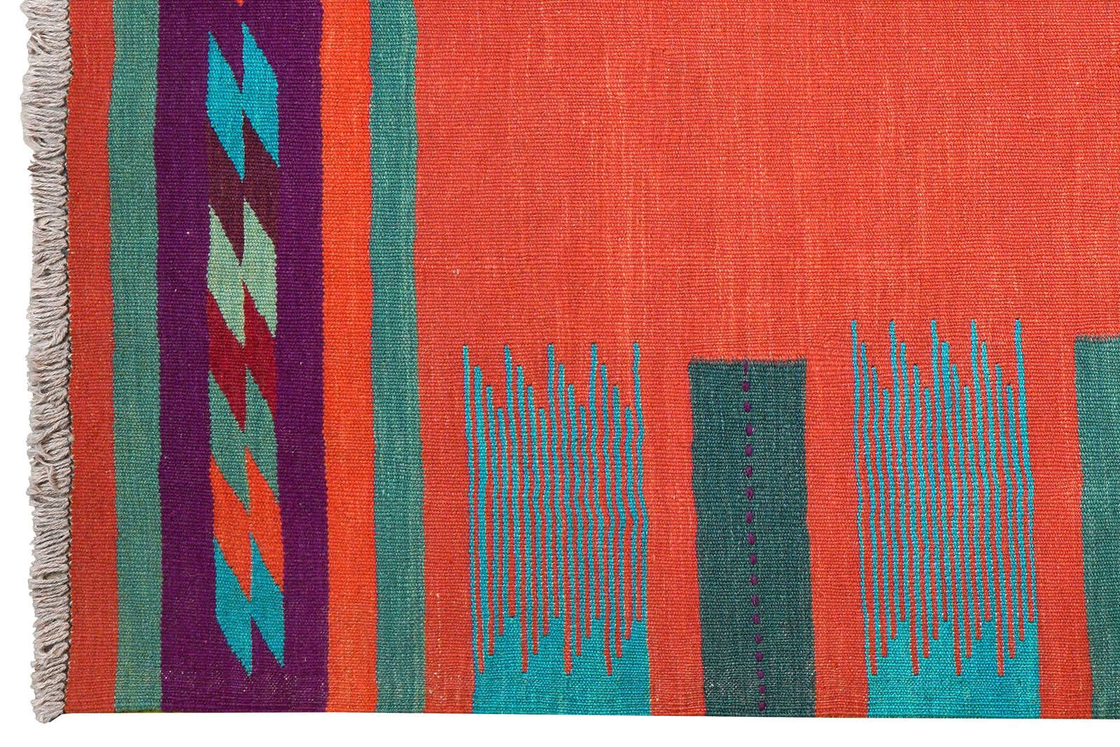 Kelim Gashgai — Handmade, 123x177 cm, Red, 100% Virgin Wool | View 3