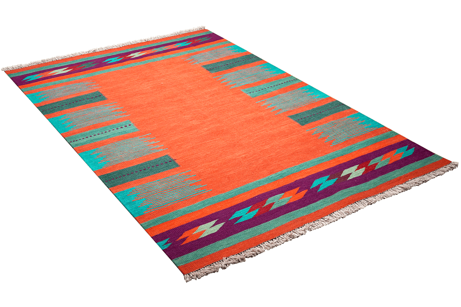 Kelim Gashgai — Handmade, 123x177 cm, Red, 100% Virgin Wool | View 4