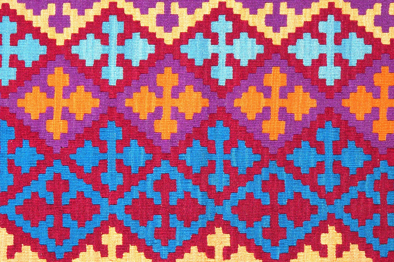 Kelim Gashgai — Handmade, 125x179 cm, Red, 100% Virgin Wool | View 5
