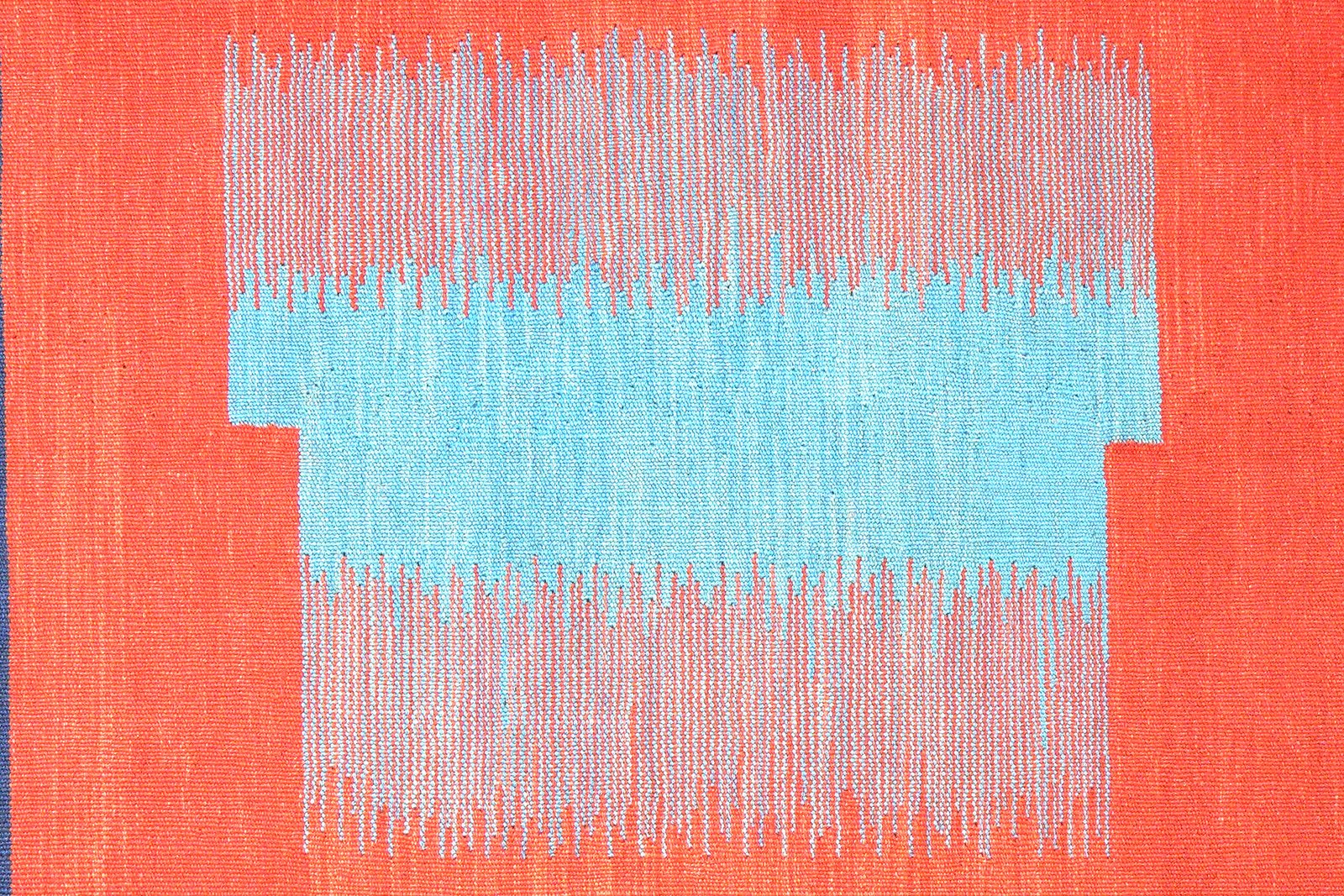Kelim Gashgai — Handmade, 127x180 cm, Orange, 100% Virgin Wool | View 5