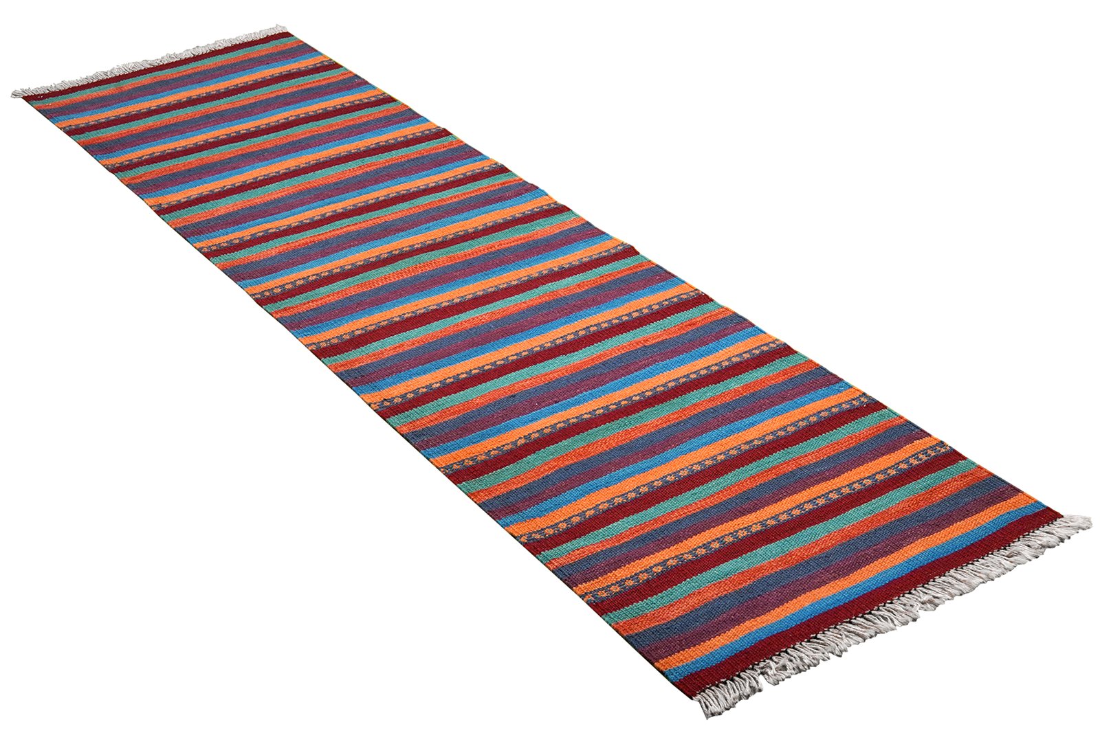 Kelim Gashgai — Handmade, 58x195 cm, Multicolor, 100% Virgin Wool | View 4