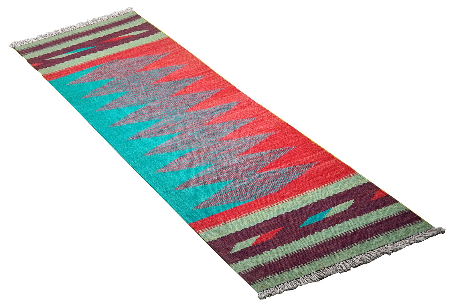 Kelim Gashgai — Handmade, 65x215 cm, Multicolor, 100% Virgin Wool | View 4