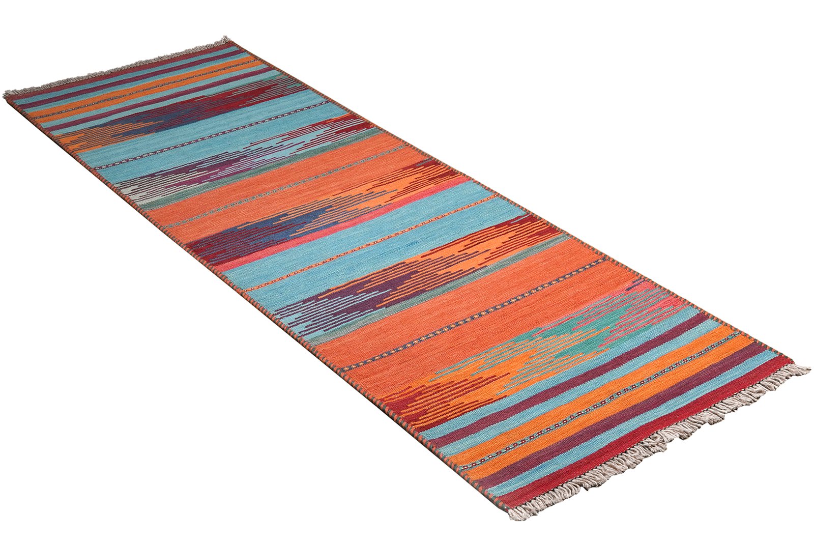 Kelim Gashgai — Handmade, 63x207 cm, Multicolor, 100% Virgin Wool | View 4