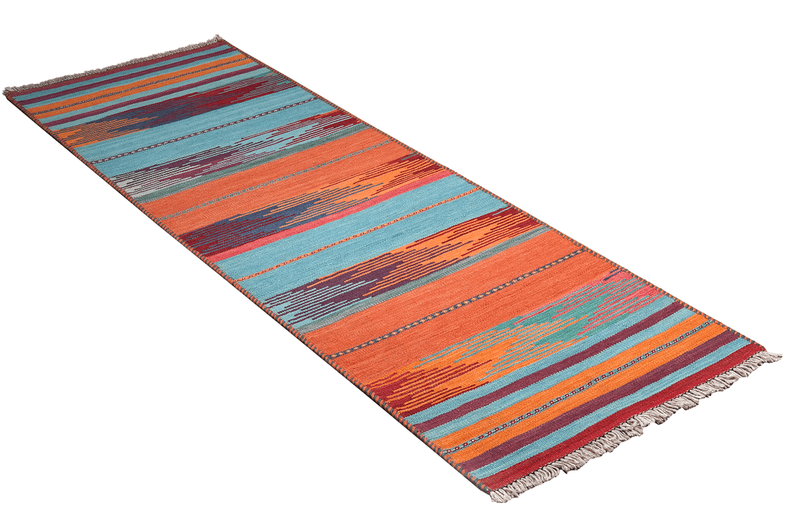 Kelim Gashgai — Handmade, 63x207 cm, Multicolor, 100% Virgin Wool | View 4