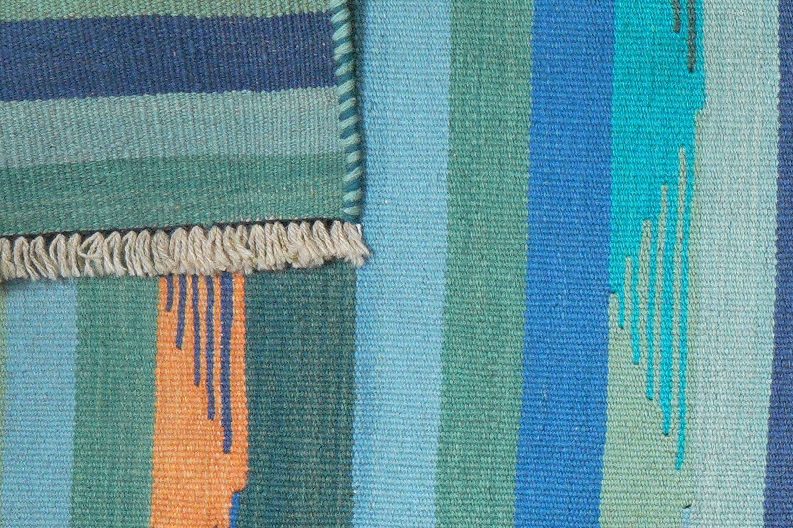 Kelim Gashgai — Handmade, 70x253 cm, Blue, 100% Virgin Wool | View 6