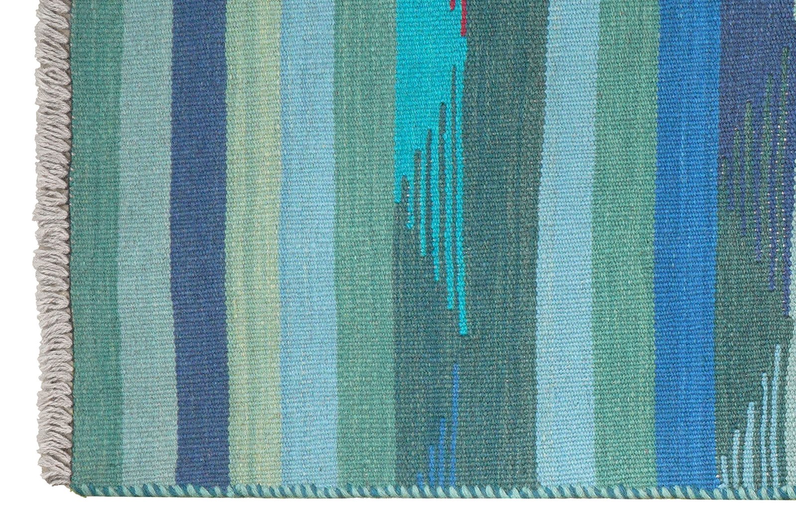 Kelim Gashgai — Handmade, 73x254 cm, Blue, 100% Virgin Wool | View 3