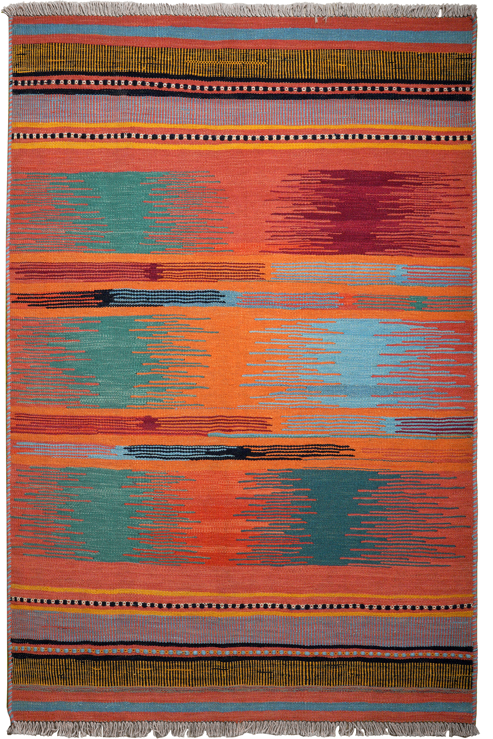 Kelim Gashgai — Handgefertigt, 197x124 cm, Bunt, 100% Virgin Wool | Main view