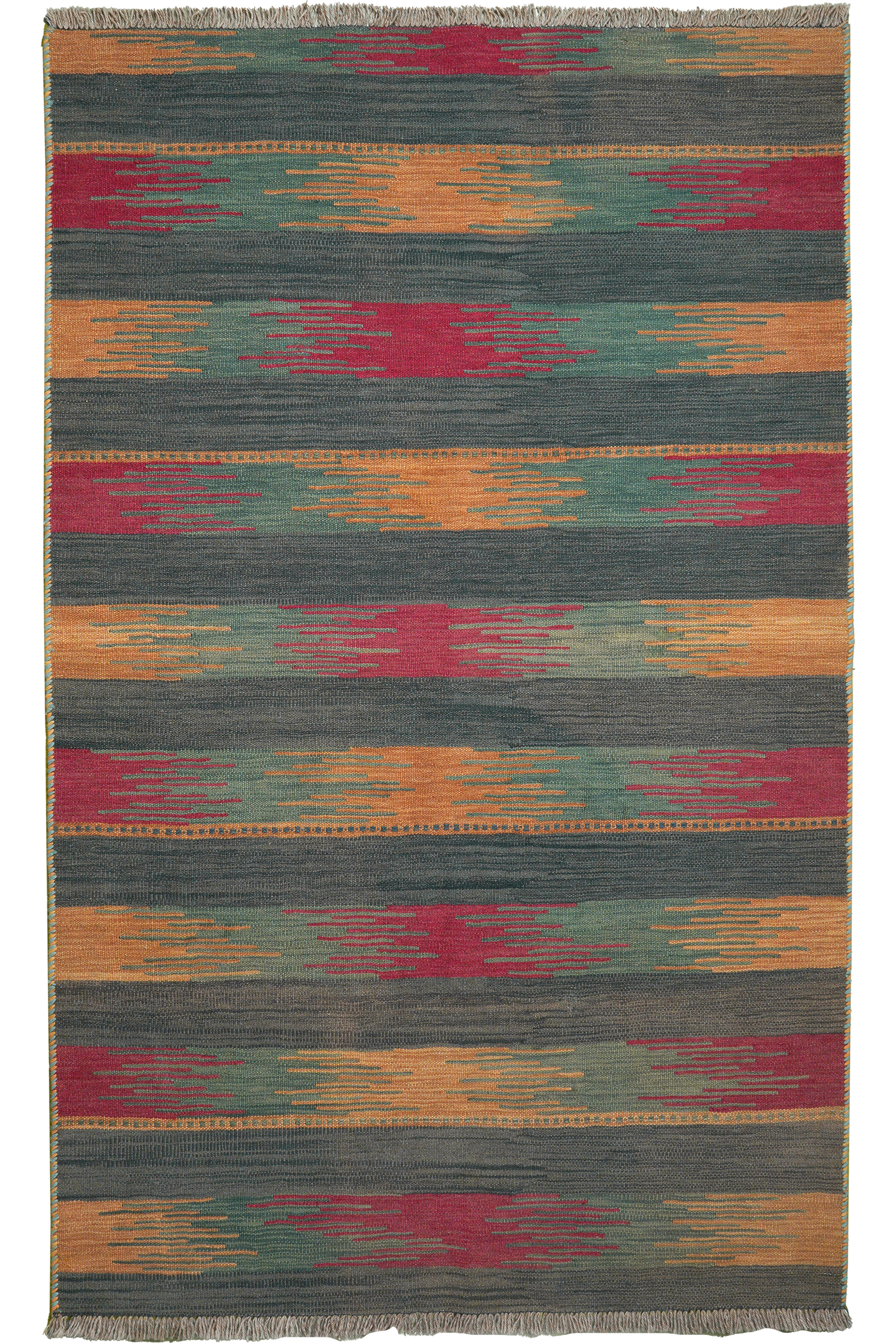Kelim Gashgai — Handgefertigt, 192x117 cm, Bunt, 100% Virgin Wool | Main view