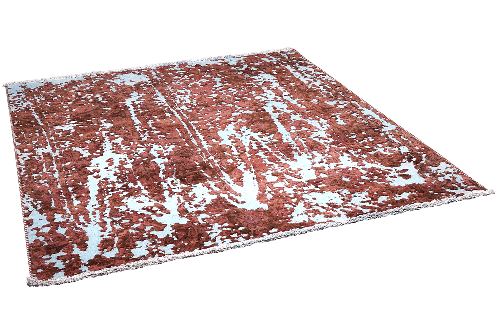 Vintage — Hand-knotted, 164x190 cm, Red, 100% Virgin Wool | View 4