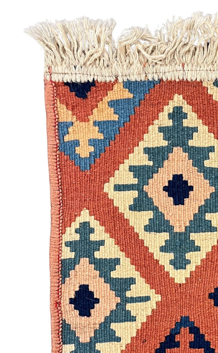 Kelim Gashgai — Handmade, 30x30 cm, Red, 100% Virgin Wool | View 3