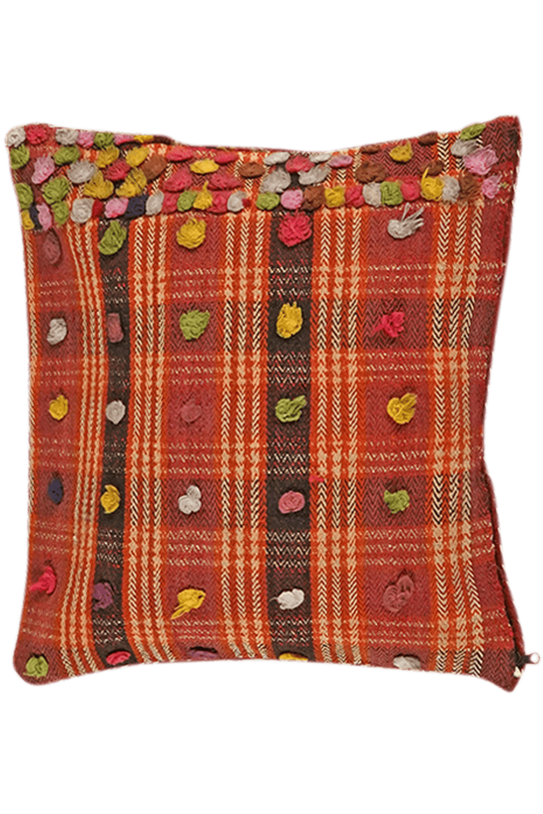 Kelim Kissen — Handmade, 45x45 cm, Multicolor, 100% Virgin Wool | Main view