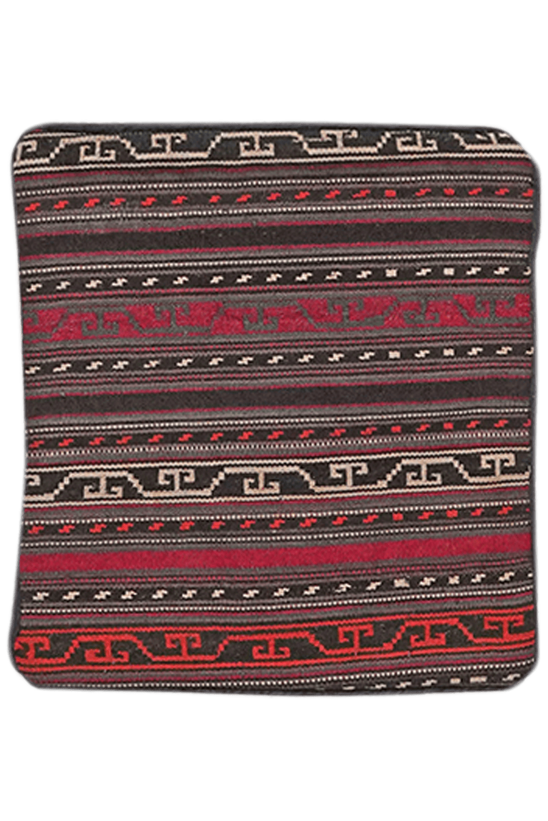 Kelim Kissen — Handmade, 35x35 cm, Multicolor, 100% Virgin Wool | Main view