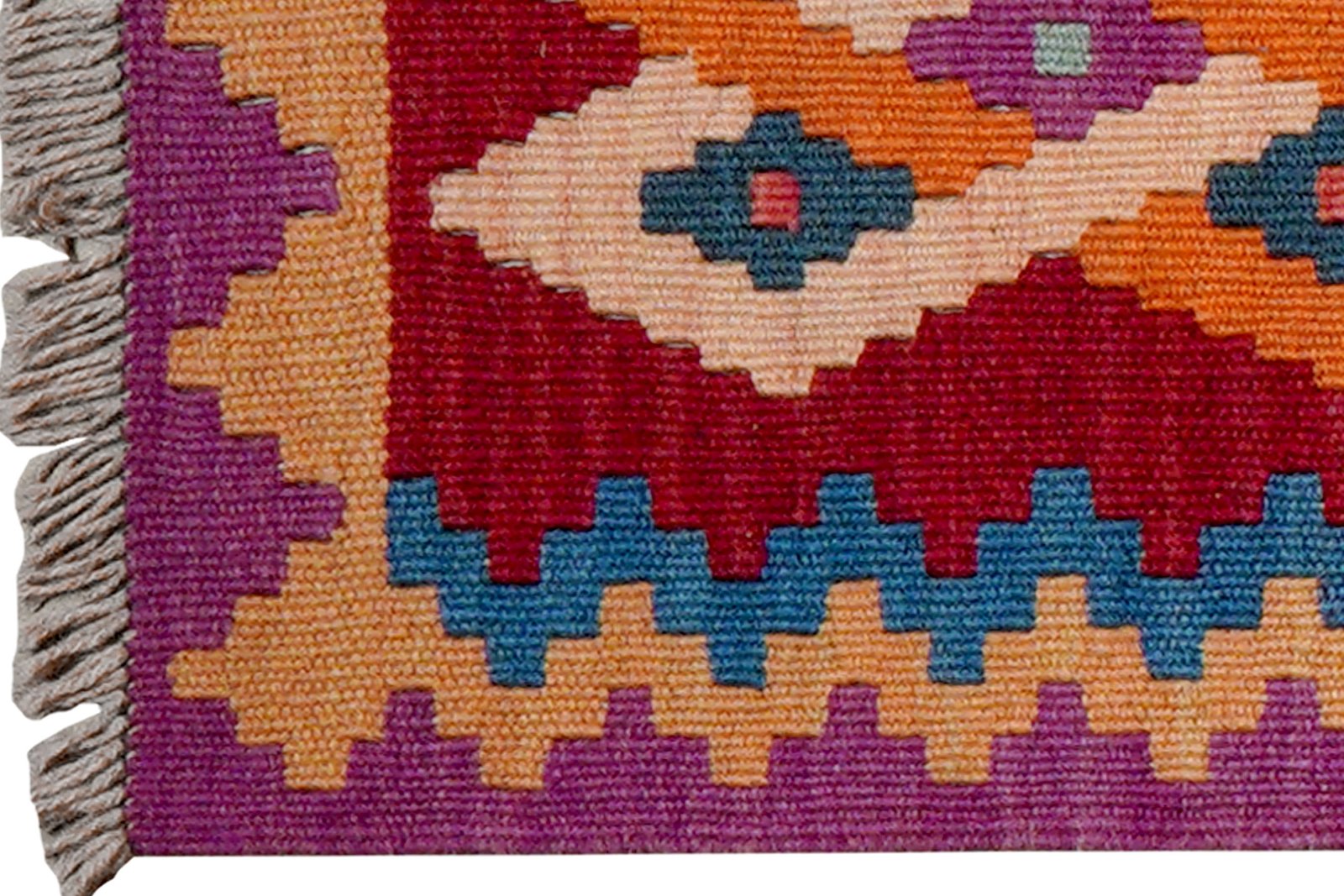 Kelim Gashgai — Handmade, 63x89 cm, Red, 100% Virgin Wool | View 3