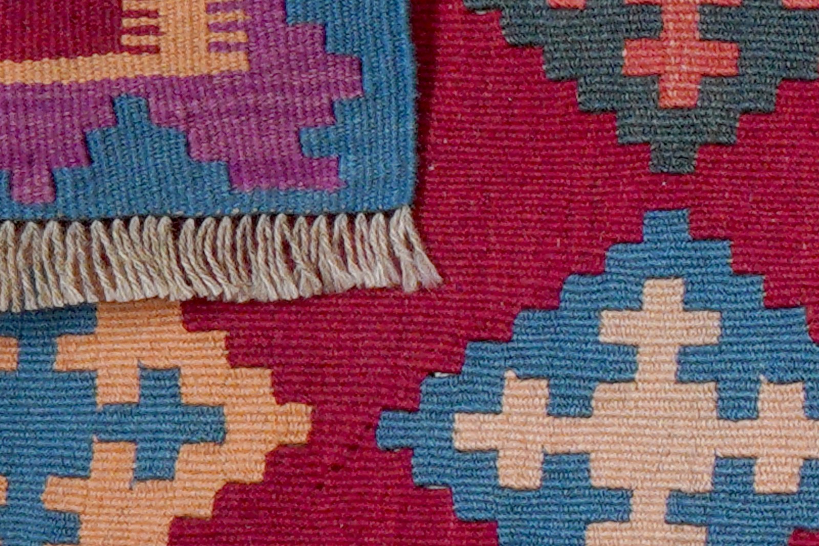 Kelim Gashgai — Handmade, 63x87 cm, Red, 100% Virgin Wool | View 6
