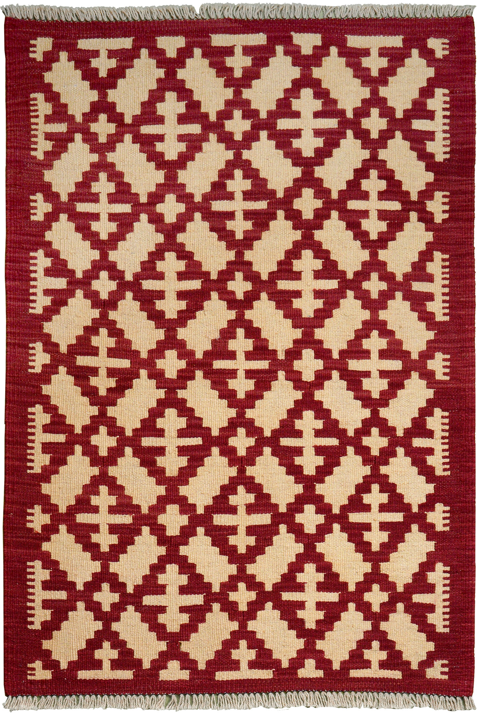 Kelim Gashgai — Handgefertigt, 122x82 cm, Rot, 100% Virgin Wool | Main view