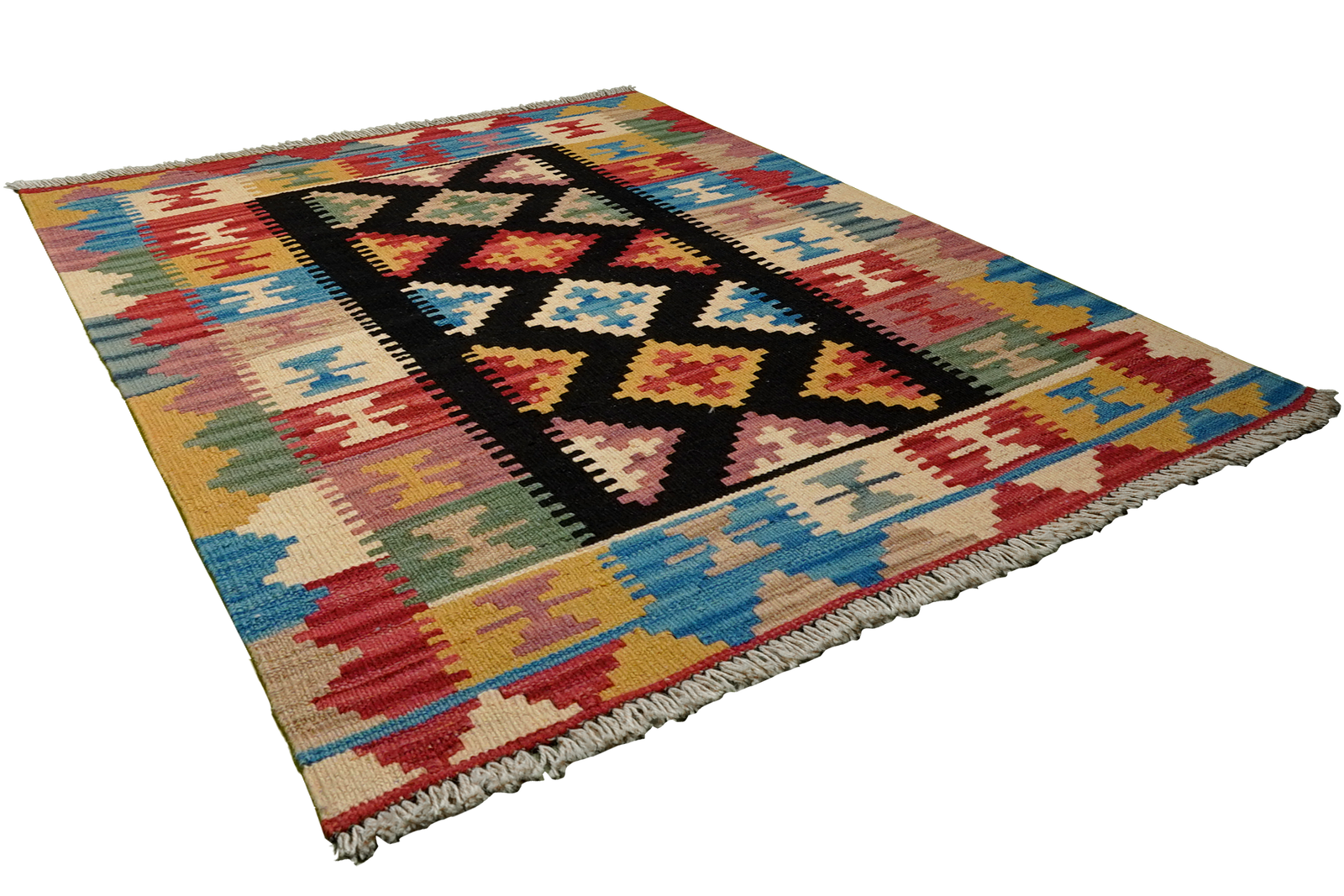 Kelim Gashgai — Handgefertigt, 123x84 cm, Bunt, 100% Virgin Wool | View 5