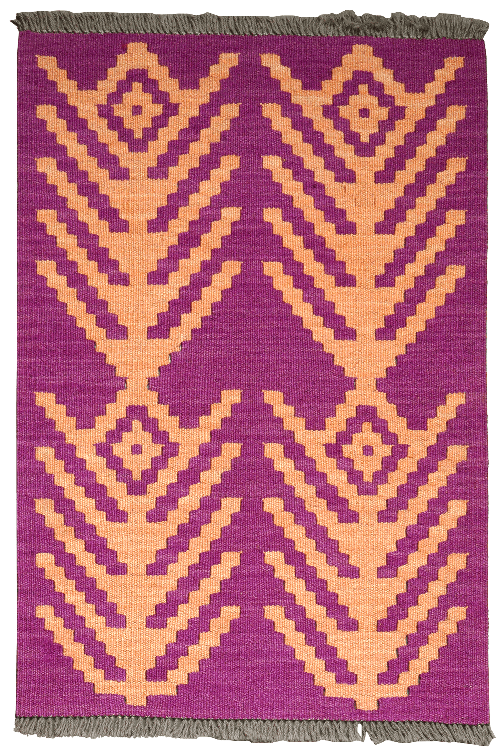 Kelim Gashgai — Handmade, 64x94 cm, Violett, 100% Virgin Wool | Main view