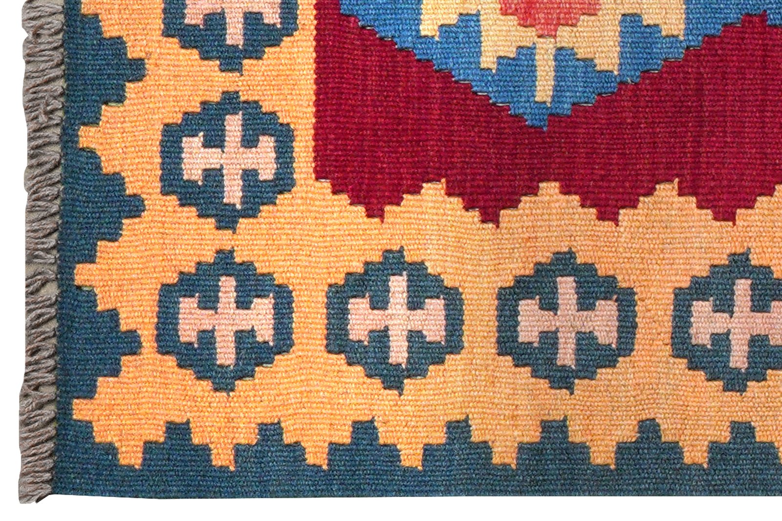 Kelim Gashgai — Handmade, 65x93 cm, Red, 100% Virgin Wool | View 3
