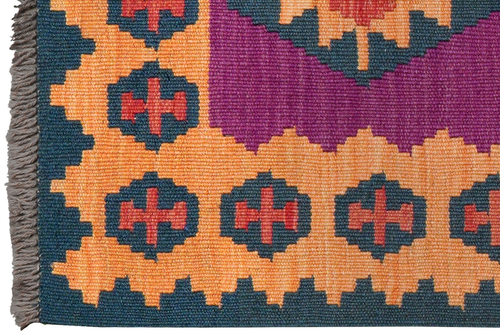 Kelim Gashgai — Handmade, 65x95 cm, Violett, 100% Virgin Wool | View 3