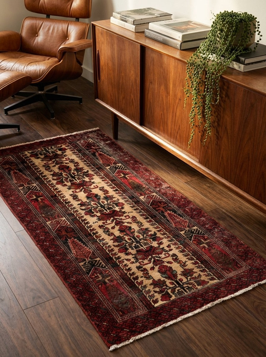 Heritage — Hand-knotted, 98x182 cm, Brown, 100% Virgin Wool | Back view